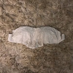 White Strapless Bikini Top